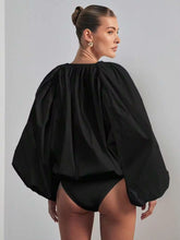 Load image into Gallery viewer, Rylee's Cotton Balloon Sleeve Bodysuit