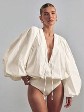 Load image into Gallery viewer, Rylee's Cotton Balloon Sleeve Bodysuit