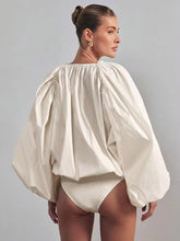 Load image into Gallery viewer, Rylee's Cotton Balloon Sleeve Bodysuit