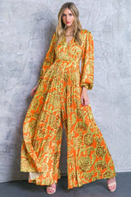 Load image into Gallery viewer, A printed satin jumpsuit - IP8016: ORANGE BROWN / SMALL