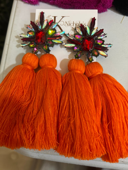 Starlite Double Tassel-Orange