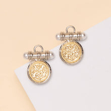 Load image into Gallery viewer, Post Medallion Earrings: Gold