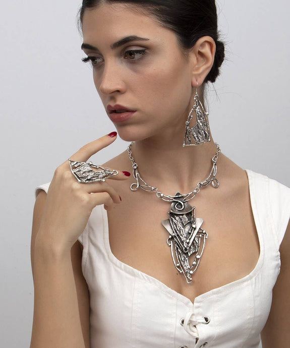 Fine silver plated jewelry set