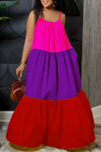 Tri-Color Maxi Dress