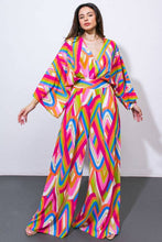 Load image into Gallery viewer, A printed woven jumpsuit - IP8209: FUCHSIA GREEN / Contemporary / M