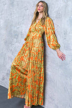 Load image into Gallery viewer, A printed satin jumpsuit - IP8016: ORANGE BROWN / LARGE