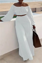 Load image into Gallery viewer, Sexy 2PC Flowy Maxi-White