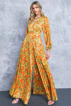 Load image into Gallery viewer, A printed satin jumpsuit - IP8016: ORANGE BROWN / LARGE