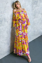 Load image into Gallery viewer, A printed woven maxi dress - ID20275: ORANGE PURPLE / MEDIUM