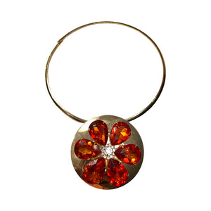 Daisy Choker Necklace-Orange