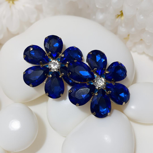Daisy Earrings-Royal Blue