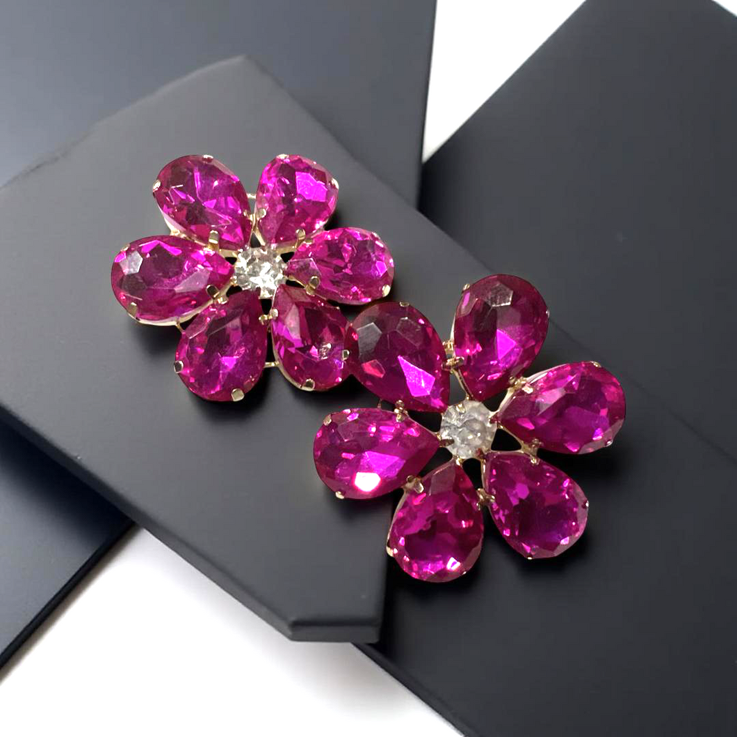 Daisy Earrings-Fuschia
