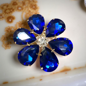 Daisy Brooch-Royal Blue