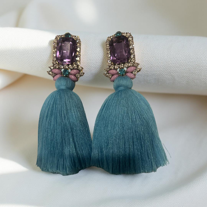Aqua Lilac Crystals-Square