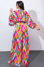 Load image into Gallery viewer, A printed woven jumpsuit - IP8209: FUCHSIA GREEN / Contemporary / M