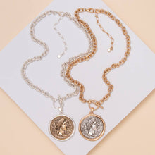 Load image into Gallery viewer, Toggle Medallion Necklace: Silver