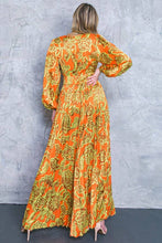 Load image into Gallery viewer, A printed satin jumpsuit - IP8016: ORANGE BROWN / MEDIUM